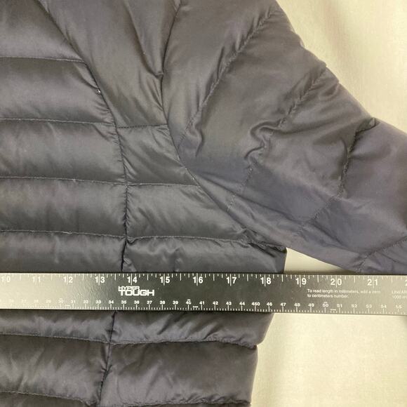 Lululemon Brave the Cold Goose Down Coat Women 6 Black Blue? Long Puffer Hooded - Picture 12 of 13